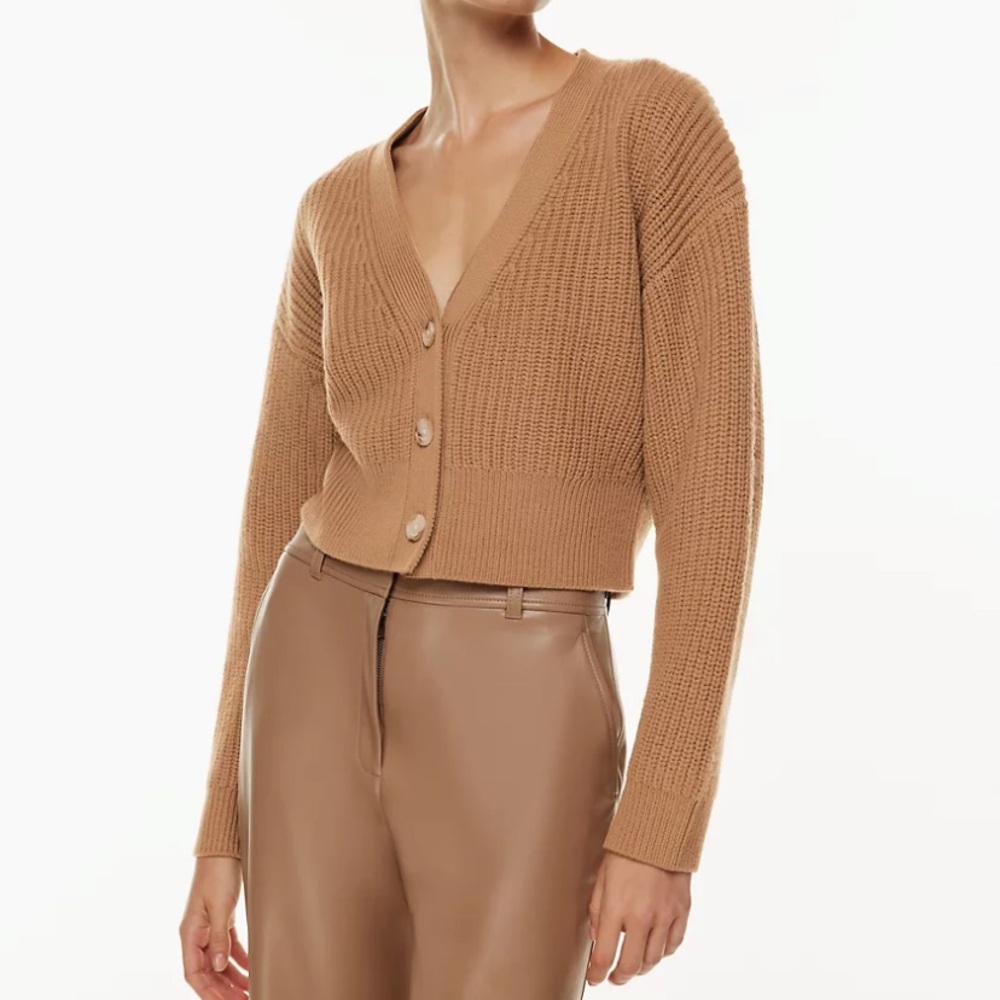 Aritzia Canberra cardigan in camel